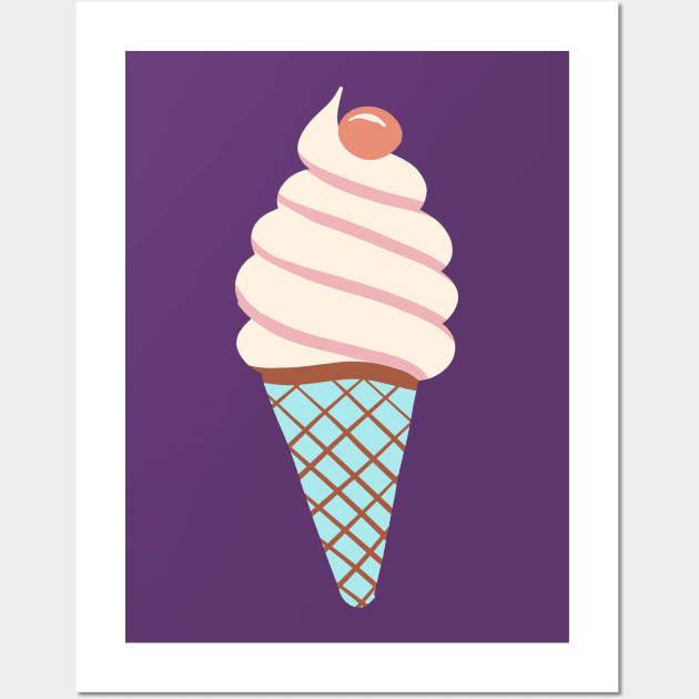 Soft Ice Cream Cone Wall Art by Rebelform